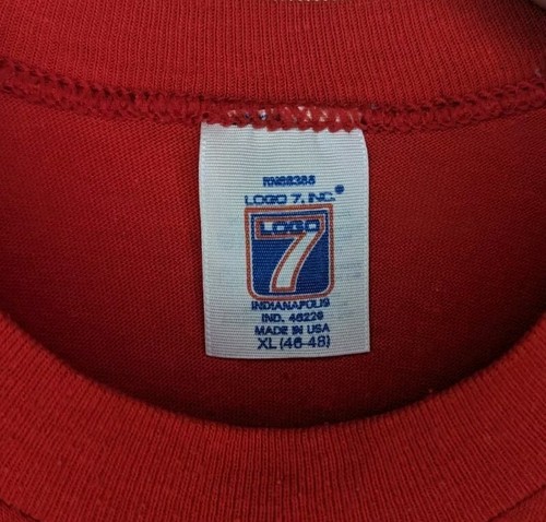 Vtg 80s Logo 7 Indiana University IU 1987 NCAA Hoosiers Basketball T Shirt XL - Picture 2 of 3
