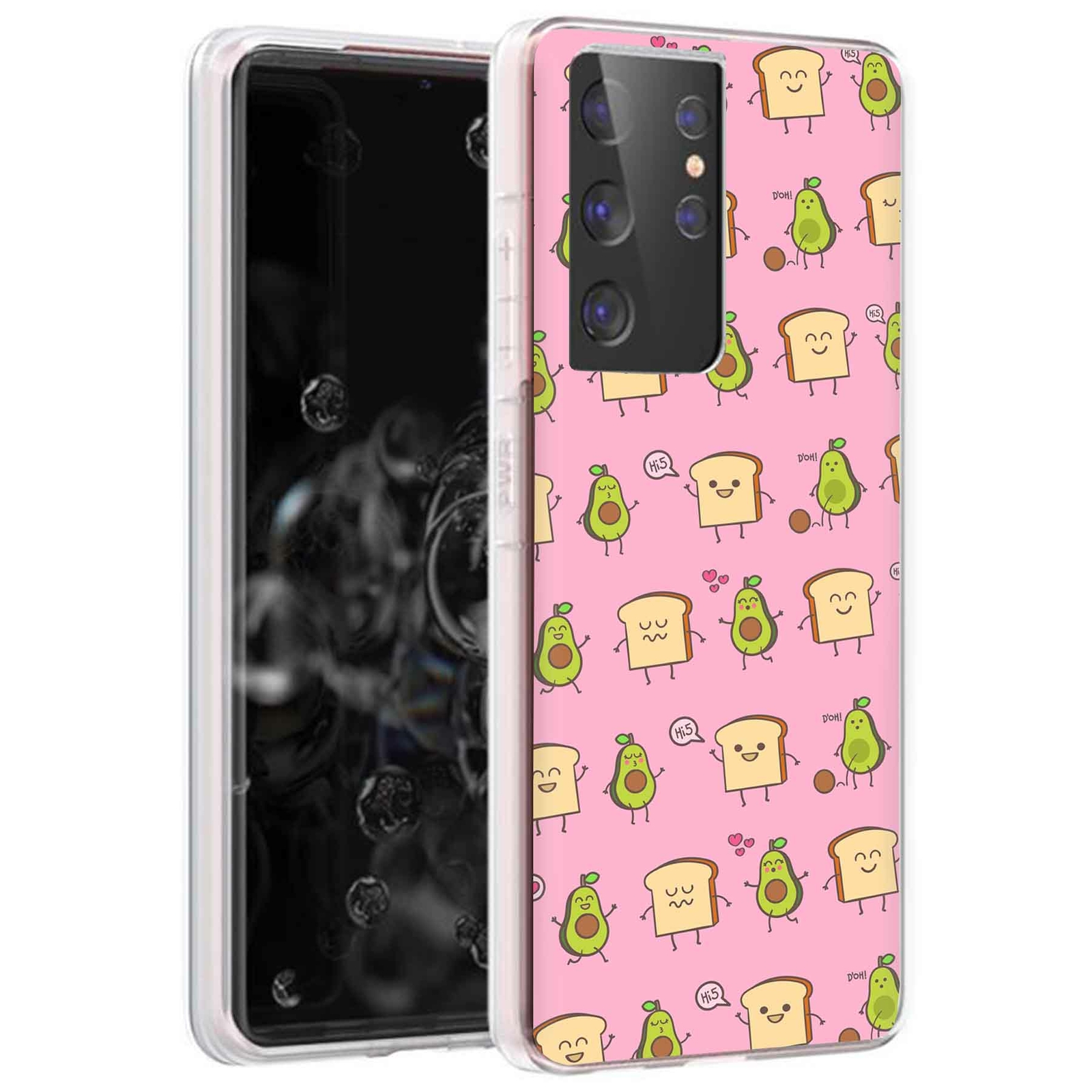 Phone Case for Samsung Galaxy S21 Ultra 5G(Not S21,S21+)Pink Avocado Print