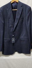 Daniel Cremieux Size 41L Signature Loro Piana Black Pinstripe Blazer 695