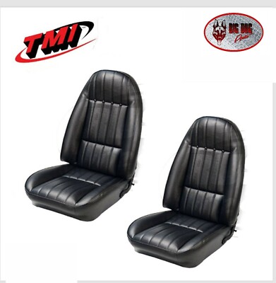 1971 - 1977 Camaro Front and Rear Seat Upholstery Black Vinyl Made by TMI