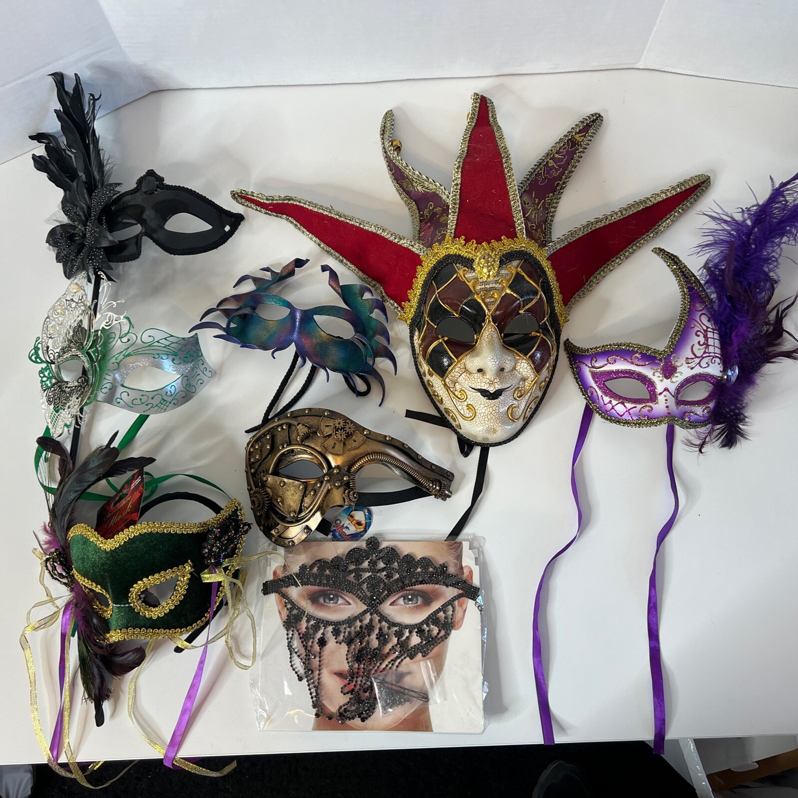 Mask/masque Masquerade Bulk Lot Of 8 NEW! WIDE VARIETY FOR EVERY OCCASION!