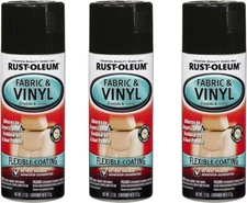 Rust-Oleum 248918 Automotive Enamel Fabric & Vinyl Spray 11oz Gloss Black 3 Pack