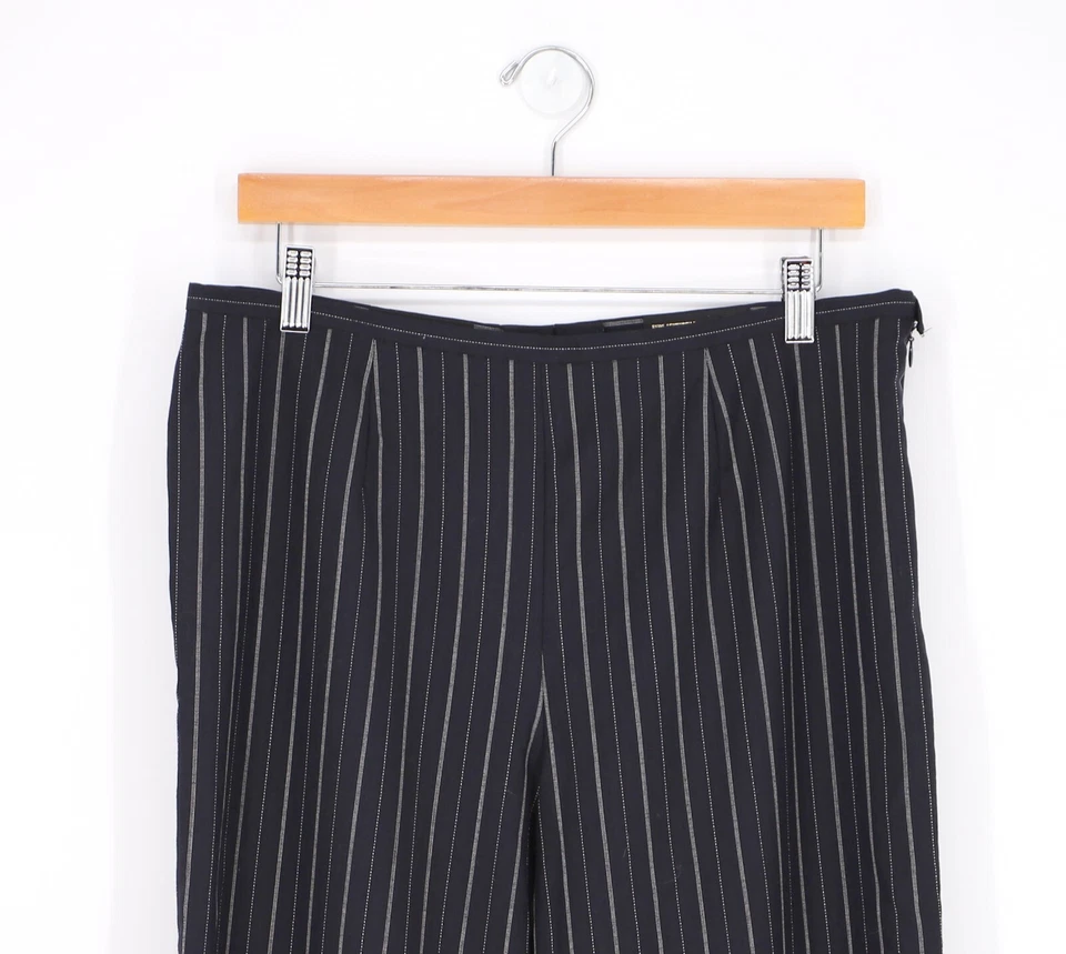 Pantalones a rayas ESCADA 100 % lana blanco y negro pierna recta talla 44 (US L) Foto 3 de 4