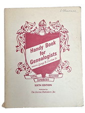 1971 PB book HANDY BOOK FOR GENEALIGISTS VITAL RECORD SOURCES 6th Edition