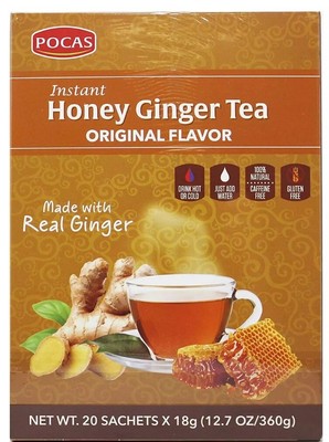 Pocas Instant Honey Ginger Tea 20 Tea bags - Real Honey Ginger