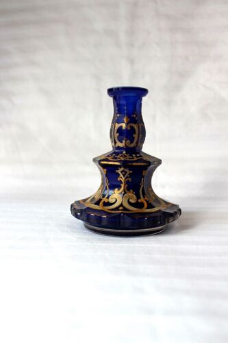 Antique Bohemian Biedermeier cut glass enamel scent decanter 1840-1860 - Picture 1 of 7