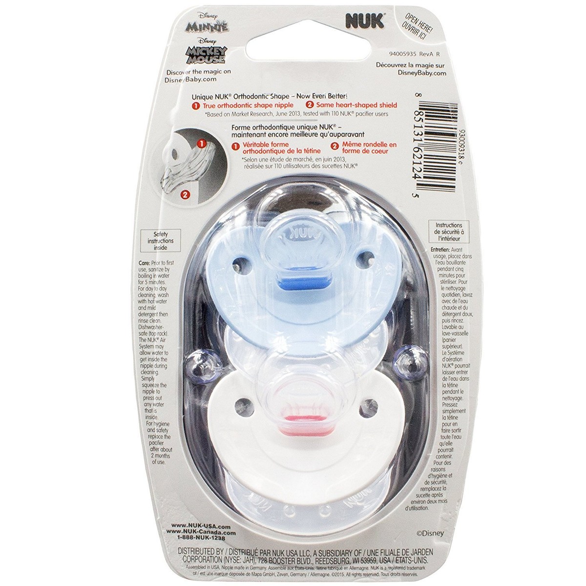 NUK Disney Puller Pacifier in Mickey&Minnie Styles, 6-18 Months