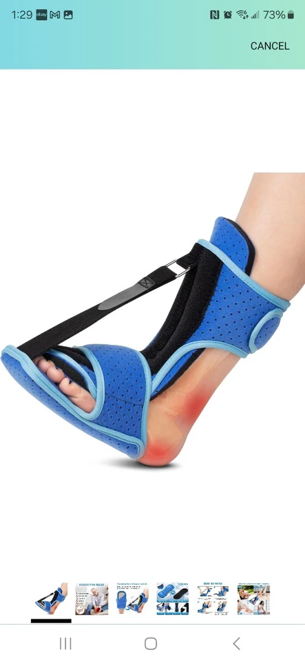 NEW Plantar Fasciitis Night Splint Foot Drop Ankle Brace Support Pain Relief!!! - Image 3 of 4