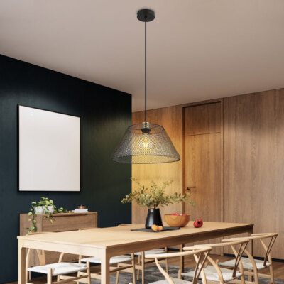Hängelampe Pendelleuchte Esstischlampe schwarz Gitter BigLight