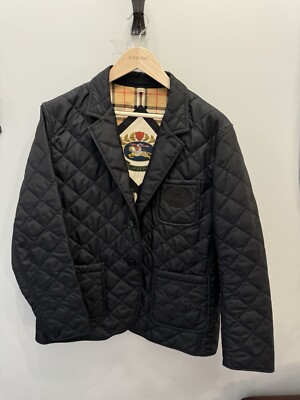 BURBERRY ライダース　ジャケット　BMP24-322-54 Burberry Clifton Lightweight Jacket Quilted Blazer Logo Black 54