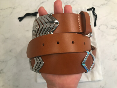 Isabel Marant Tan Leather Belt with Color Grommets ISABEL MARANT Lecce Floral Studded Leather Belt Natural Tan  main image 3