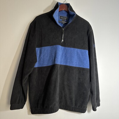 Ocean Pacific mens Pullover Sweatshirt L Large Blue Fleece Collared 1/2 Zip