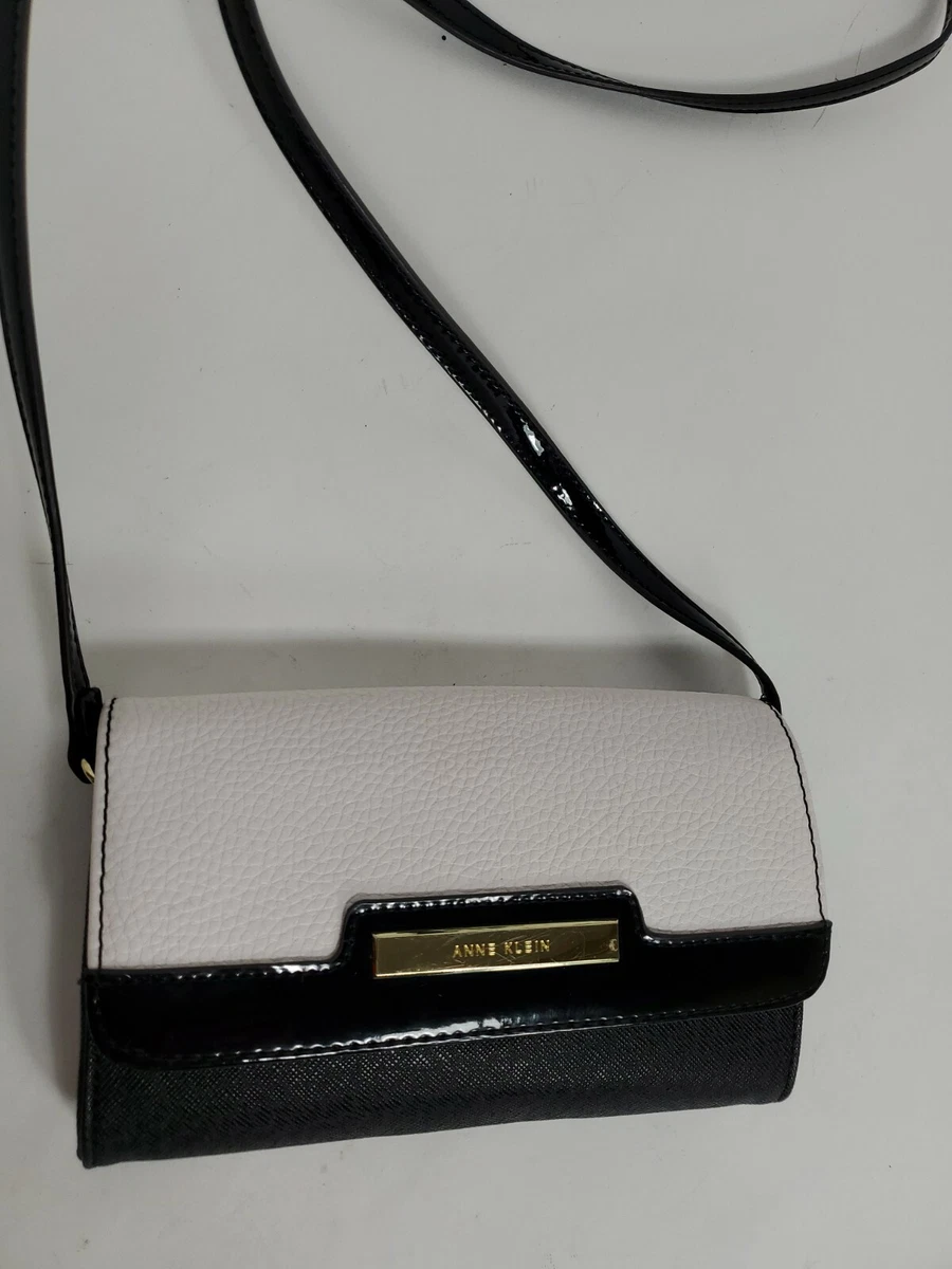 Ann Klein Crossbody Womans Small Black/ White Purse 5x8x1