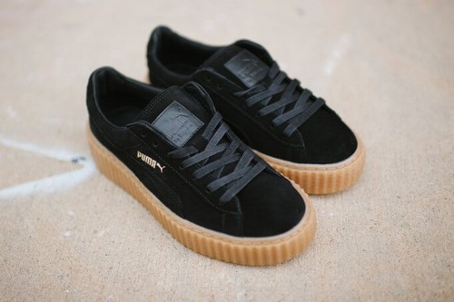 PUMA RIHANNA BLACK GUM SUEDE CREEPERS FENTY TRAINERS ALL SIZES 3 4 5 6 7 8 - Afbeelding 1 van 1