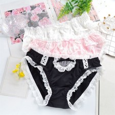 1X Ladies Girls Cute Briefs Lace Trim Triangle Panties Bow Panty Plus Size Comfy