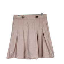 J Crew Skirt Women 2 Pink Cotton Pleated A-Line Casual Knee Length Bottoms