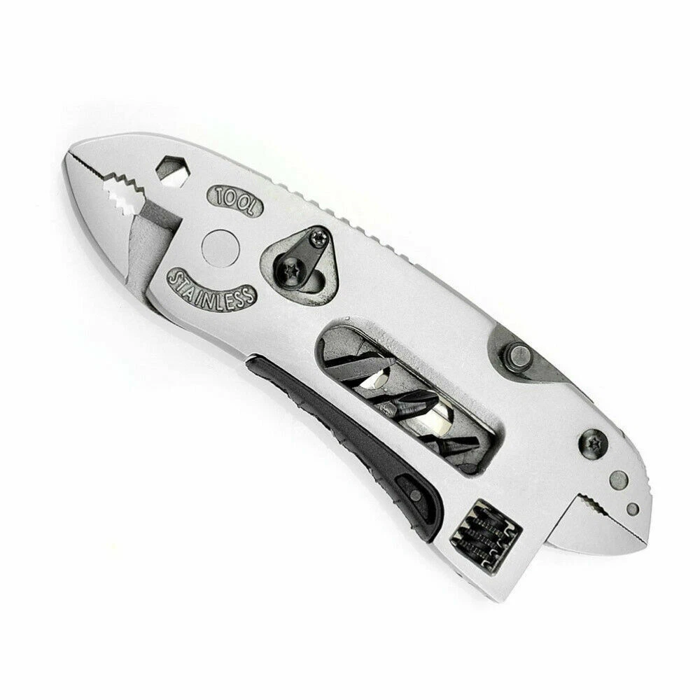 Multi Tool Set Adjustable Wrench Pliers Knife Jaw Screwdriver Foldable Survival
