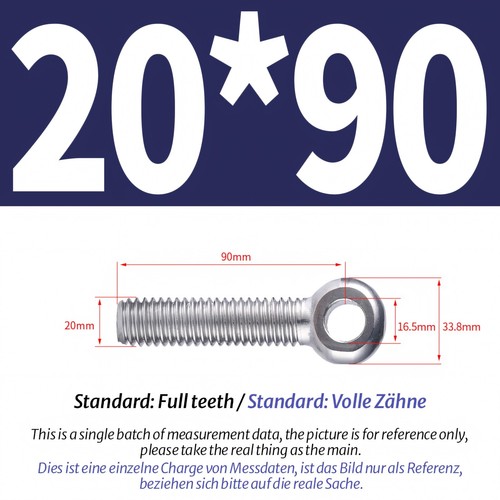 M5-M24 Eye Bolts Threaded Rings A2 Stainless Catenary Wire Hanging Eyelet Screws - Picture 125 of 150