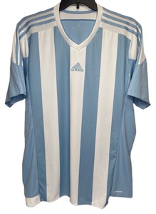 light blue adidas soccer jersey