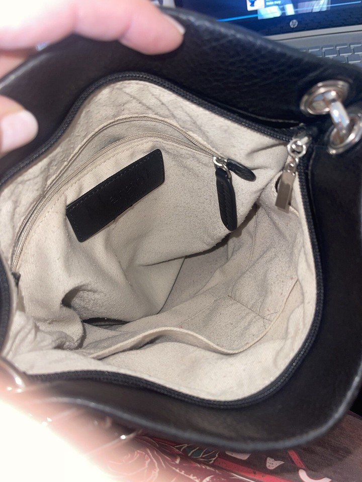 Margot Black Leather Crossbody Messenger Shoulder Bag Soft Slim Multi