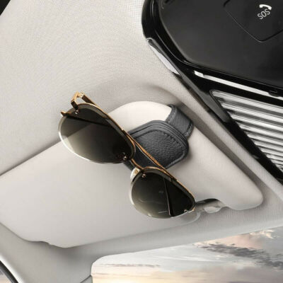 HAPPOW Glasses Holder For Car Leather, Universal Sunglasses