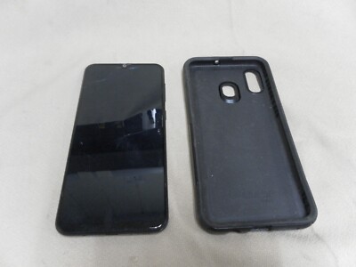 Samsung Galaxy A20 SM-S205DL (Gray) Tracfone CRACKED GLASS INCLUDES OTTERBOX 