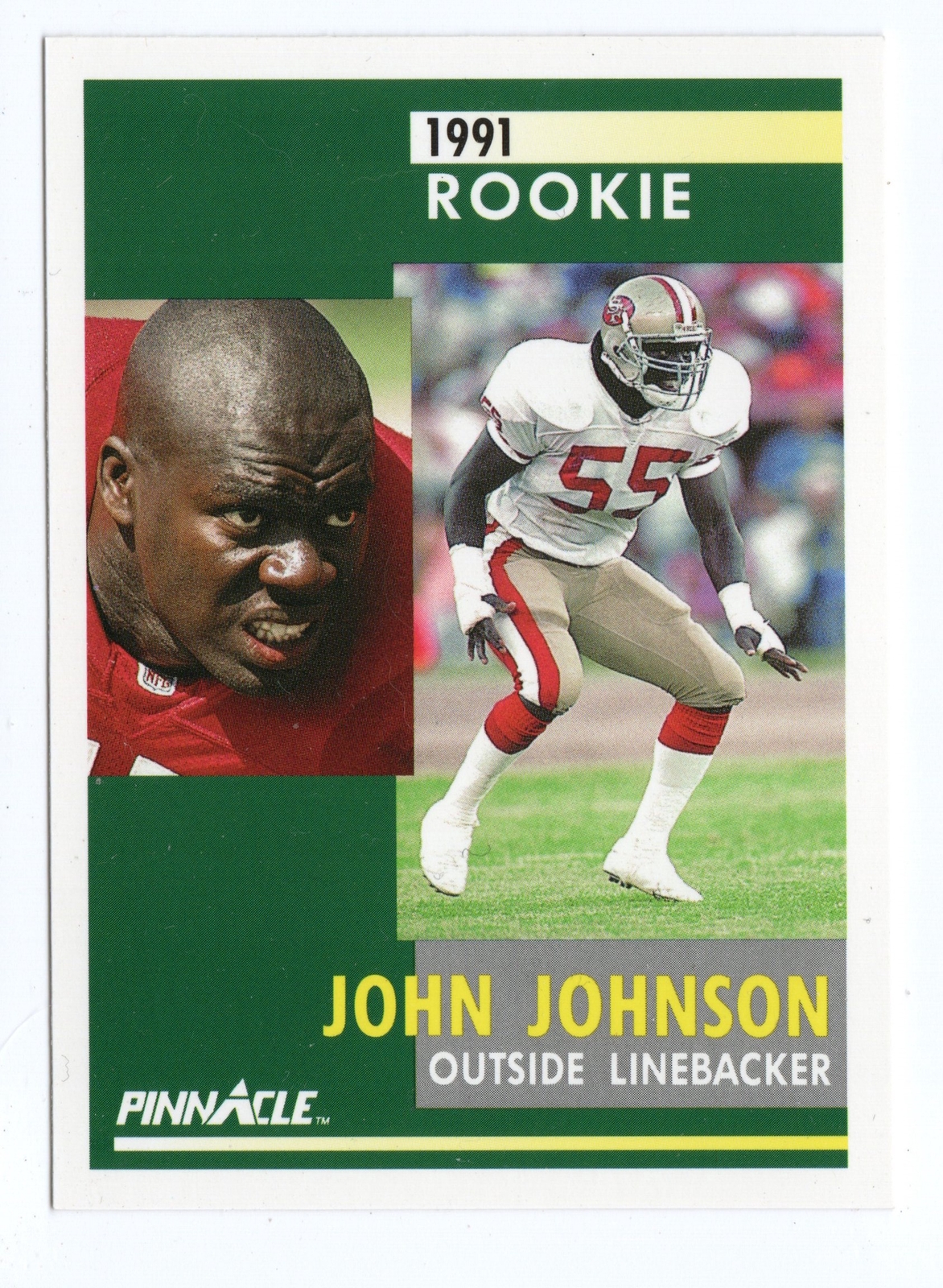 1991 Pinnacle 302 John Johnson RC Rookie San Francisco 49ers Card