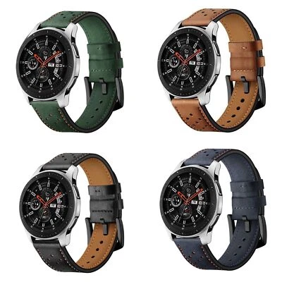 20/22mm Leather Band for Samsung Galaxy Watch Active 2/3/S3 Huawei GT2 Pro Strap