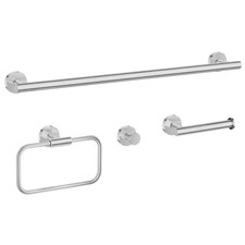 4-Piece Bath Hardware Set with Towel Rack, Toilet Paper Holder, Towel Ring and T