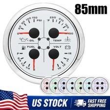 85mm 4in 1 Gauge Fuel Level 240-33ohms Oil Pressure Water Temp Volt For Boat Car 85mm 4in 1 Gauge Fuel Level 240-33ohms Oil Pressure Water Temp Volt For Boat Car