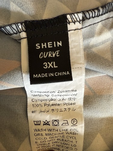SHEIN Black and Red Maxi Dress with Geometric Patterns, plus size 3X - Picture 6 of 6