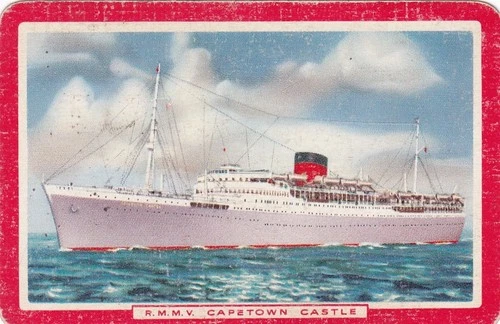 Vintage Swap Card Single"R.M.M.V Capetown Castle" Steamships-Advertising 1960