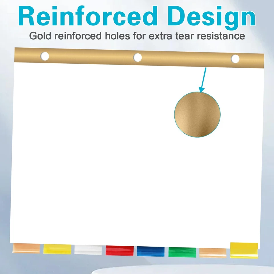 Binder Divider, 120 Pack Binder Index White Dividers with 8 Insertable Multic... - Image 3 of 4