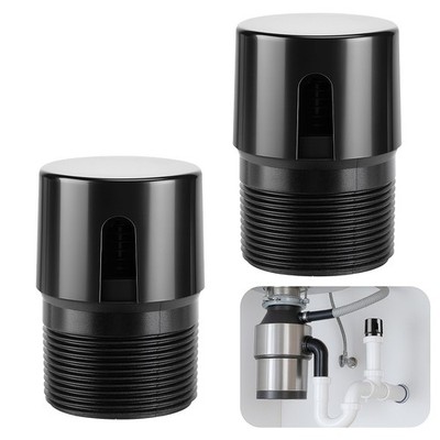2 Pcs 1-1/2 Inch ABS In-Line Vent Air Admittance Valve for Sink Tub Shower Drain
