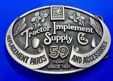 Tractor Implement Supply Farm Store Vintage Spec Cast Silver Tone Belt Buckle