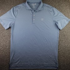 Johnnie O Polo Shirt Mens Large Striped Performance Golf UPF 50 Sun Protection