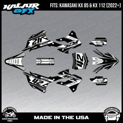 Graphics Kit for KAWASAKI KX85 KX112 (2022-2026) Lethal Series - White