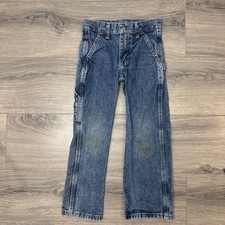 Wrangler Authentics Kids 6 Slim Blue Denim Cargo Jeans Boys Playwear Stained