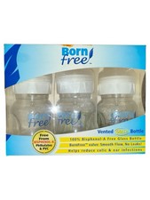New Born Free Vented Glass Baby Bottles, BPA Free, Set Of 3 5oz, 0 Months