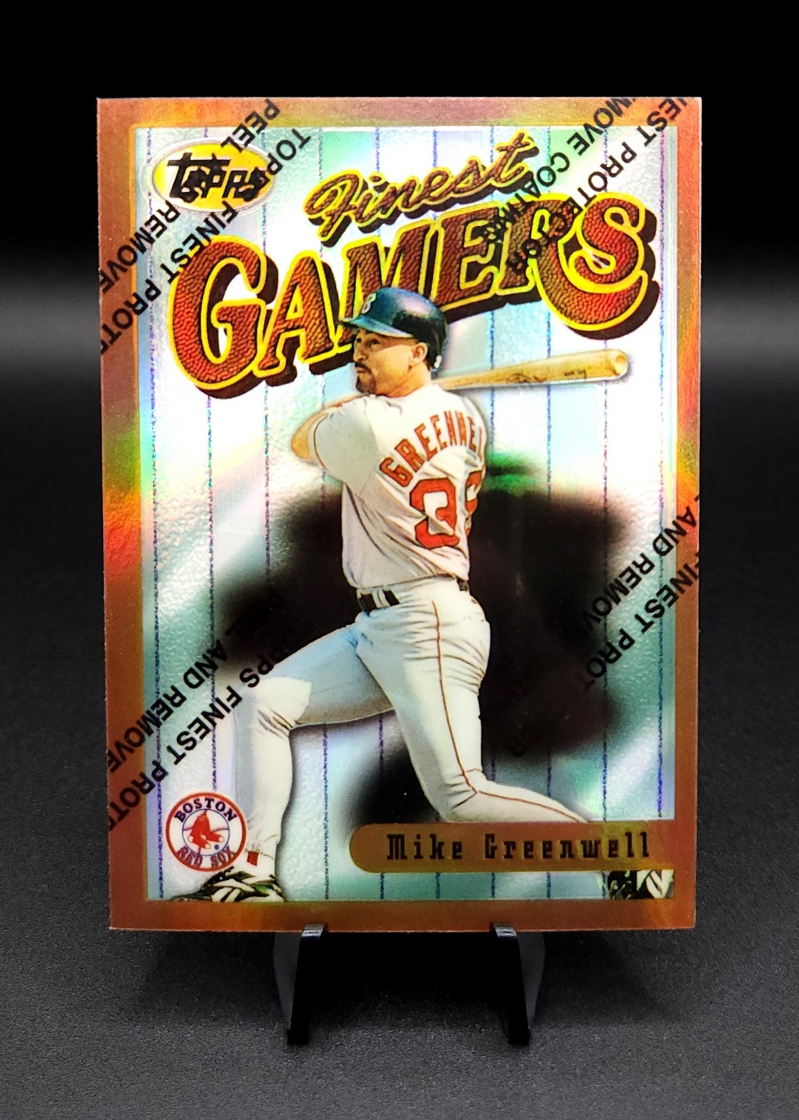 1996 Topps Finest Mike Greenwell #178 Gamers Bronze Refractor Parallel w Coating