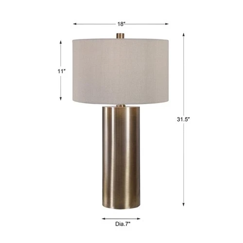 Uttermost Taria Contemporary Steel Table Lamp in Brushed Brass - Picture 9 of 9