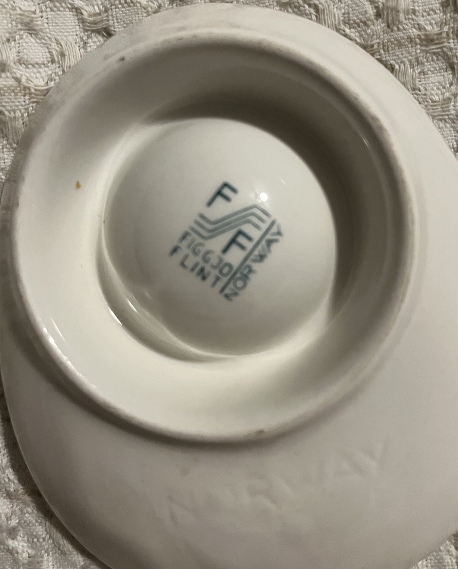 Vintage Set 2 Figgjo FLINT Ceramic Nesting Egg Cups Norway Scandinavian Design