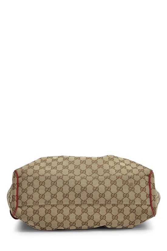 Bolso de Mano Gucci Rojo/Marrón GG Lona y Cuero Mediano Sukey Edición Limitada Foto 4 de 4