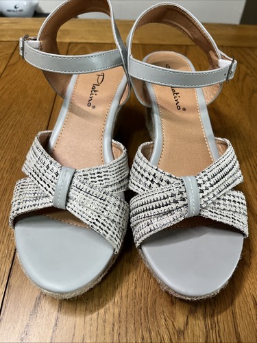 Platino Damengröße 5 Keilsandalette offene Zehenpartie