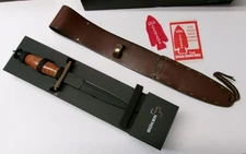 Boker Plus 02BO047 V-42 Fixed Blade Knife Leather Sheath & Leather Handle NEW!!