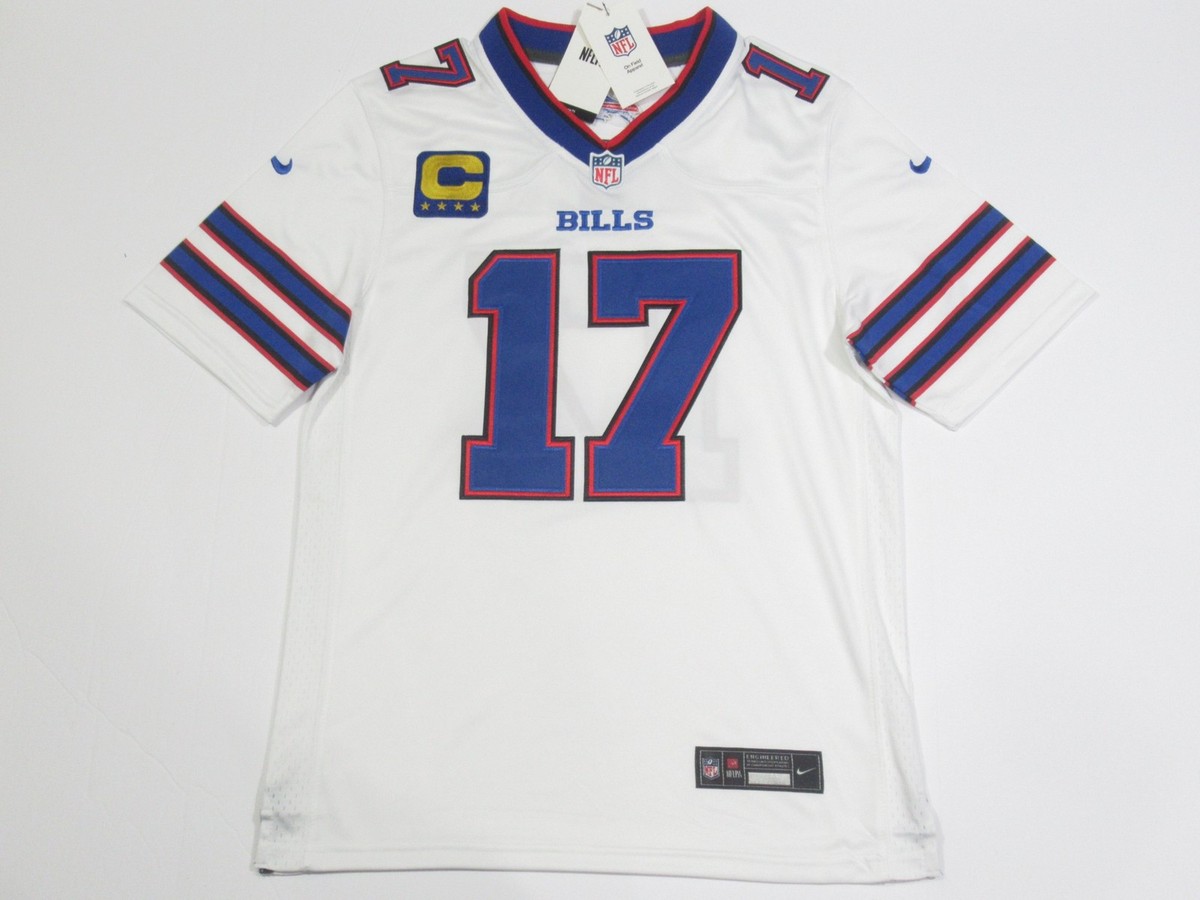 Josh Allen #17 Buffalo Bills 2025-26 Captains Patch Men's Jersey