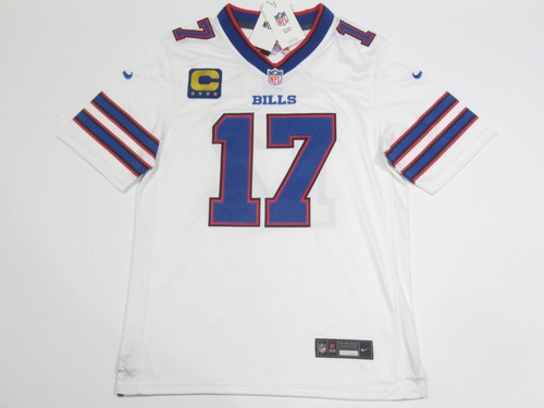 Josh Allen #17 Buffalo Bills 2025-26 Captains Patch Men's Jersey White