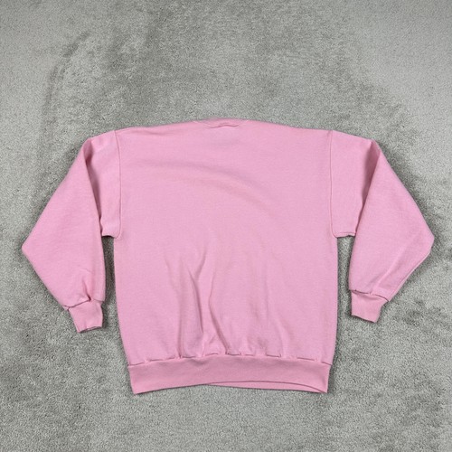 Felpa Jerzees vintage uomo pullover girocollo rosa grande made USA anni 90 basic - Foto 6 di 9