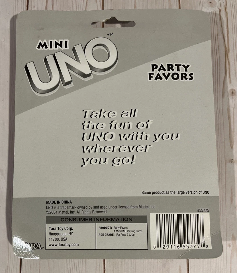 2004 Mini Uno Party Favor Travel Card Game (4 Pack) Brand New Sealed - Rare - Image 3 of 4