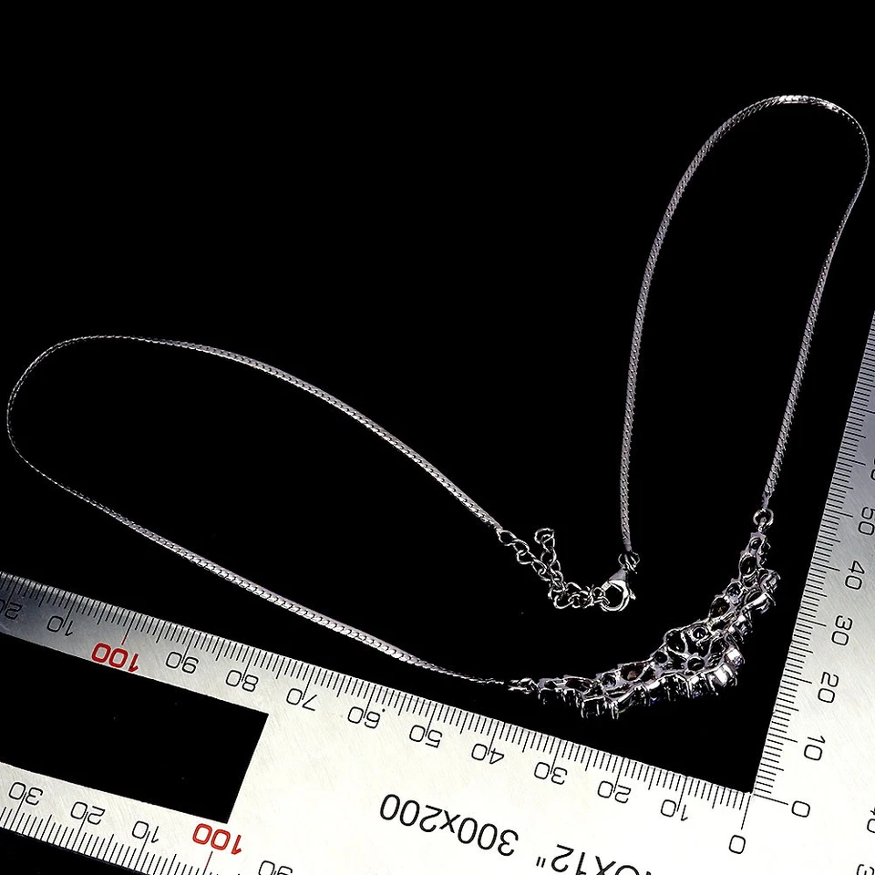 Collar de plata de ley 925 pera tanzanita 5x4 mm piedras preciosas naturales joyería 19,5 Foto 3 de 4